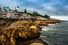 Sun Breaks Through Clouds by Pemaquid Point Light in Maine